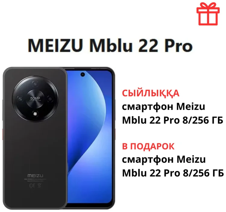 Смартфон Meizu MBLU 22 Pro 8/256GB черный + подарок купить,NaN