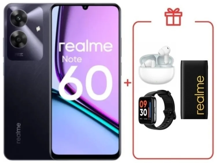 Смартфон Realme Note 60 6/128GB Marble Black + подарок купить,NaN