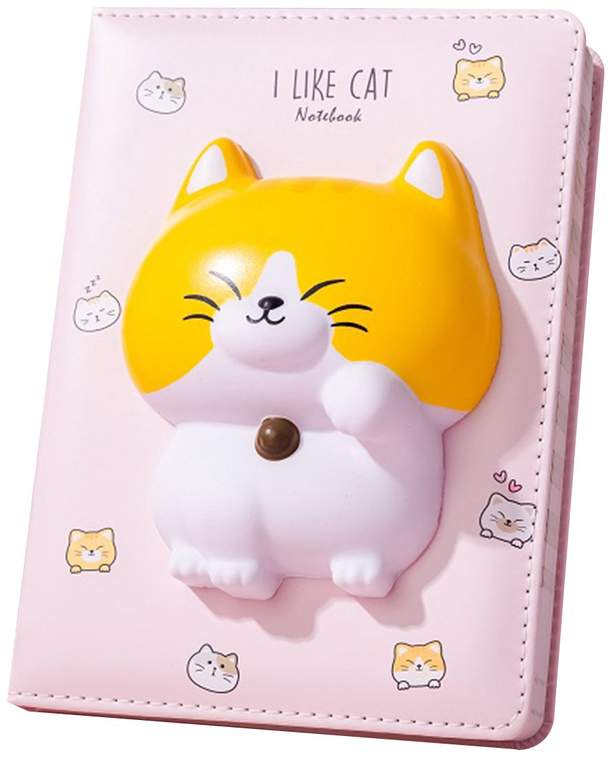 Блокнот iiGen Котик squishy, A5, 64 л, розовый купить,NaN