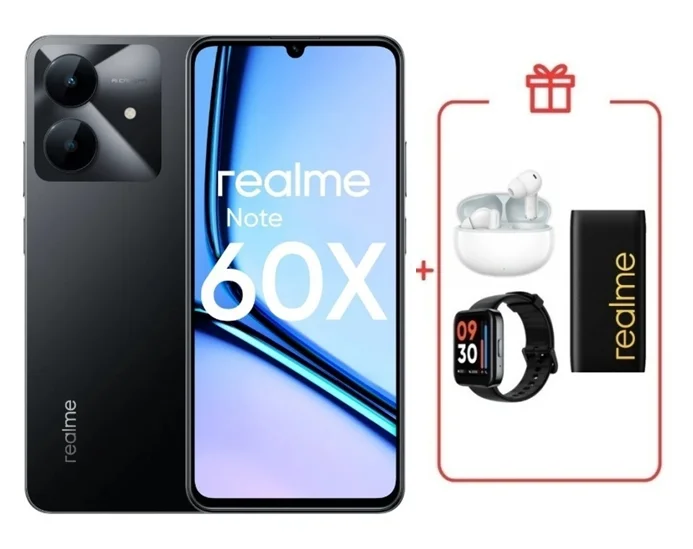 Смартфон Realme Note 60x 3/64GB Marble Black + подарок купить,NaN