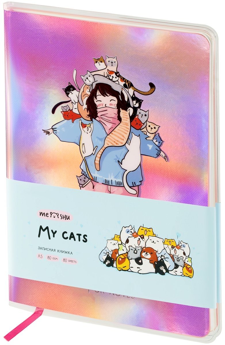 Записная книжка MESHU My cats, A5, 80 л, линейка купить,0