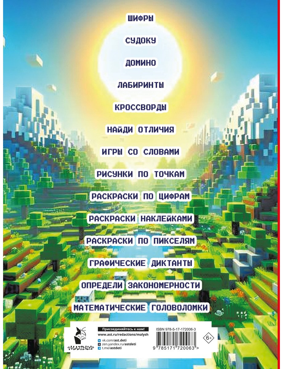 Раскраска АСТ Майнкрафт. Головоломки и раскраски