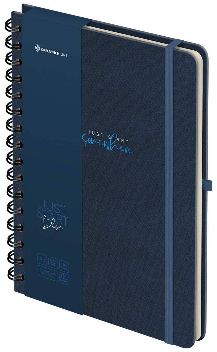 Записная книжка Greenwich Line Just start. Blue, A5, 96 л, синий