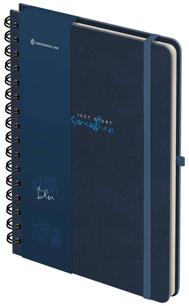 Записная книжка Greenwich Line Just start.&nbsp;Blue, A5, 96 л, синий купить,NaN