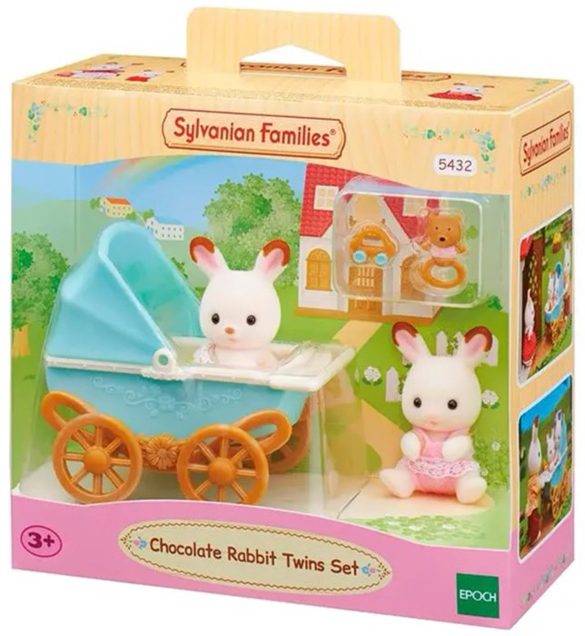 Фигурка Sylvanian Families ДВОЙНЯШКИ В КОЛЯСКЕ 5 см 2 шт купить,NaN