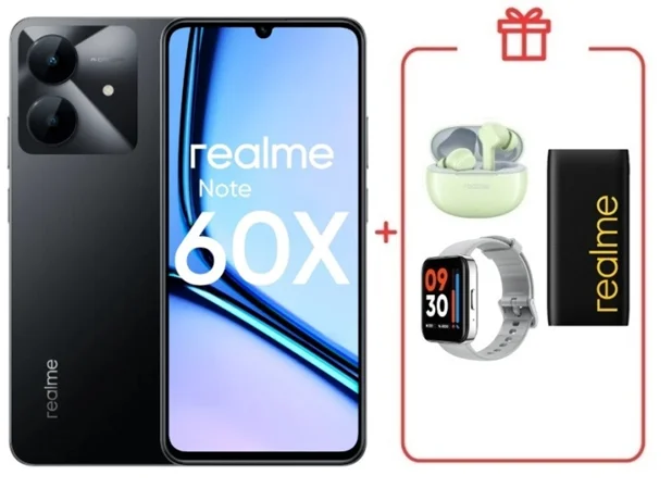 Смартфон Realme Note 60x 3/64GB Marble Black + подарок купить,NaN