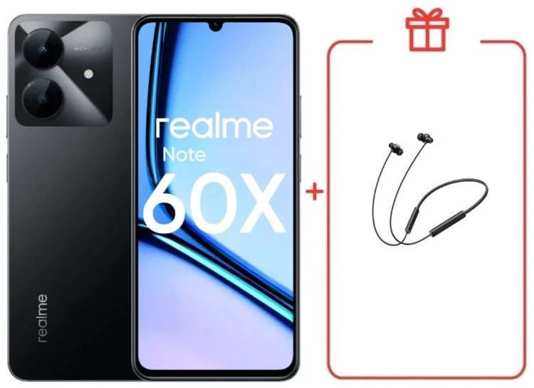 Смартфон Realme Note 60x 3/64GB Marble Black + подарок купить,NaN