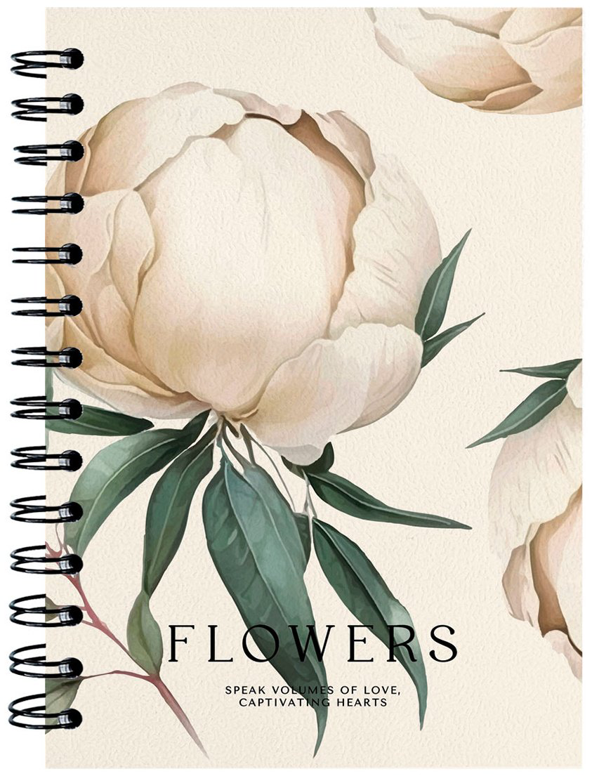 Общая тетрадь Be Smart Peony айвори, 120 л, А5, в точку, твердая обложка, 1 шт купить,NaN