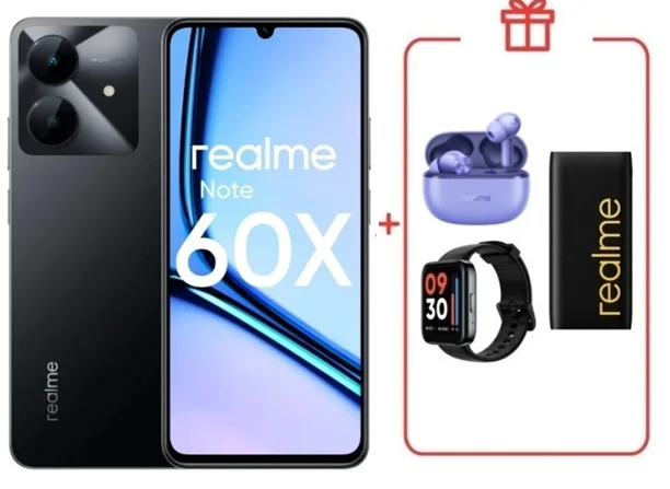 Смартфон Realme Note 60x 3/64GB Marble Black + подарок купить,NaN