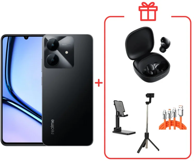Смартфон Realme Note 60x 3/64GB Marble Black + подарок купить,NaN