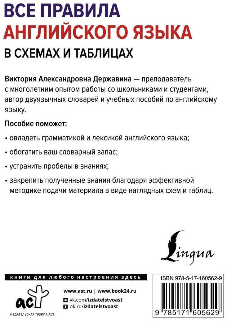 Пособие Державина В. А.: Все правила английского языка в схемах и таблицах купить,NaN