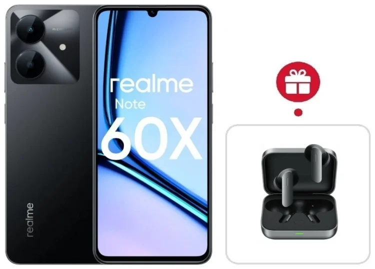 Смартфон Realme Note 60x 3/64GB Marble Black + подарок купить,NaN