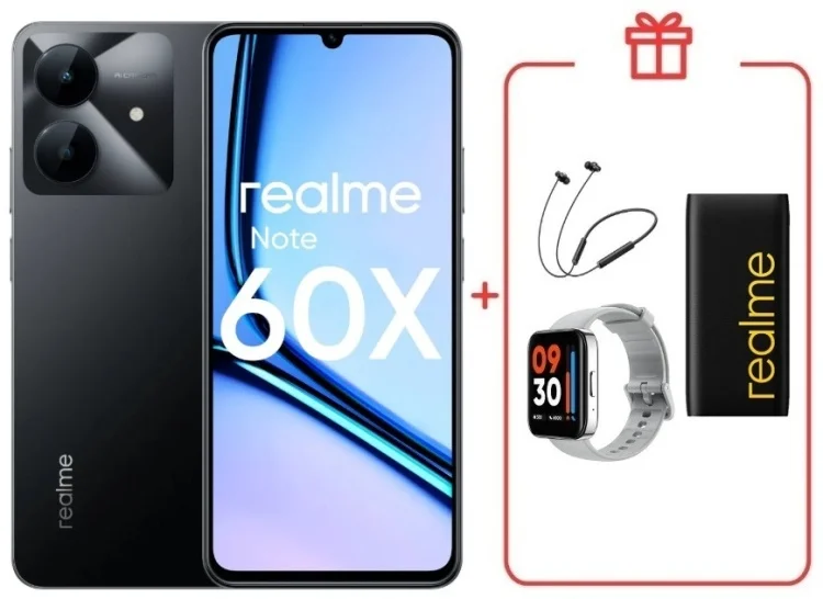 Смартфон Realme Note 60x 3/64GB Marble Black + подарок купить,NaN