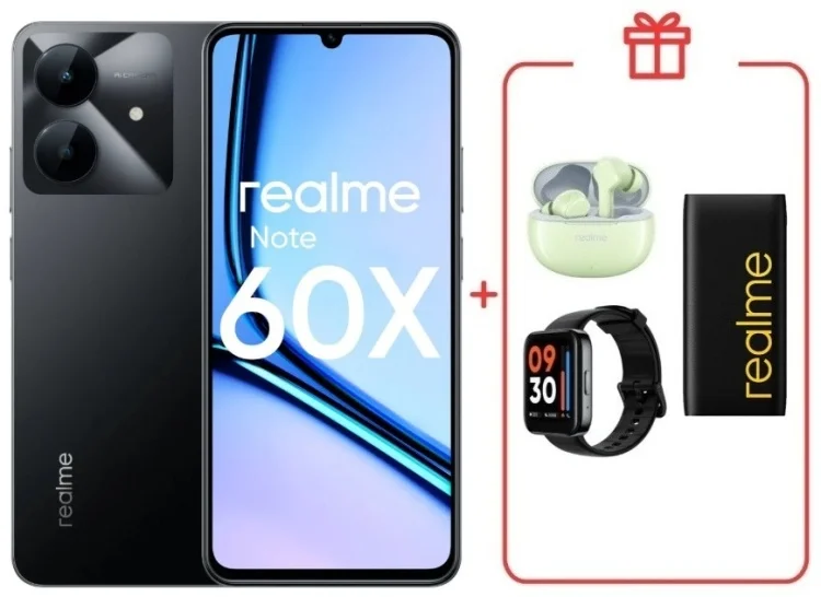 Смартфон Realme Note 60x 3/64GB Marble Black + подарок купить,NaN