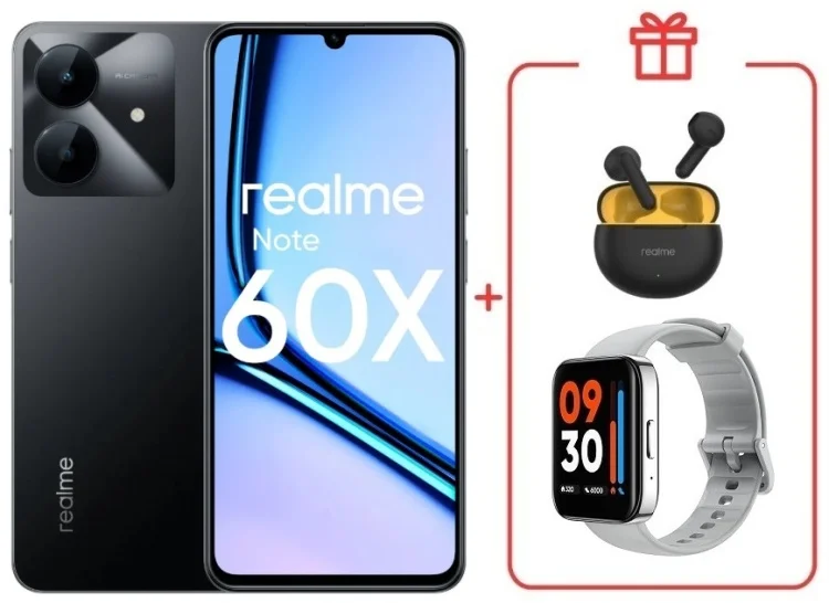 Смартфон Realme Note 60x 3/64GB Marble Black + подарок купить,NaN