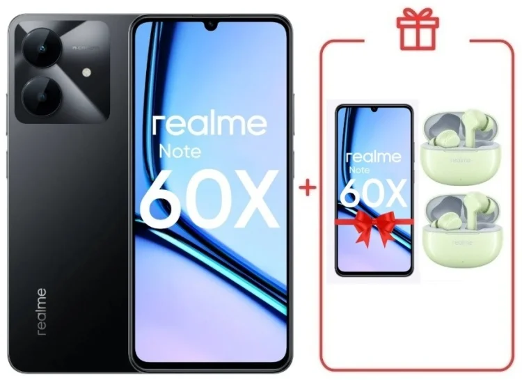 Смартфон Realme Note 60x 3/64GB Marble Black + подарок купить,NaN