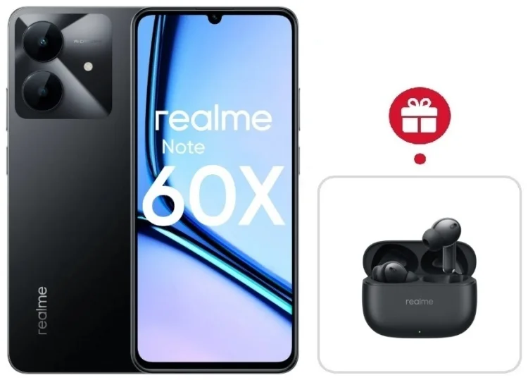 Смартфон Realme Note 60x 3/64GB Marble Black + подарок купить,NaN