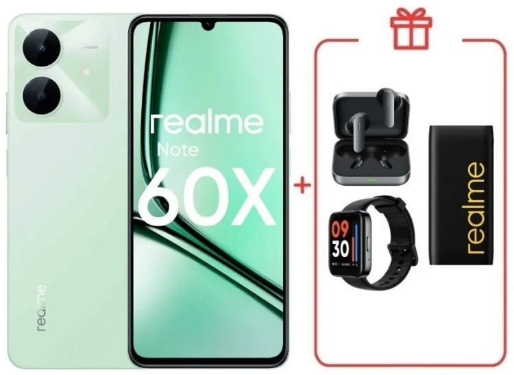 Смартфон Realme Note 60x 4/128GB Wilderness Green + подарок купить,NaN