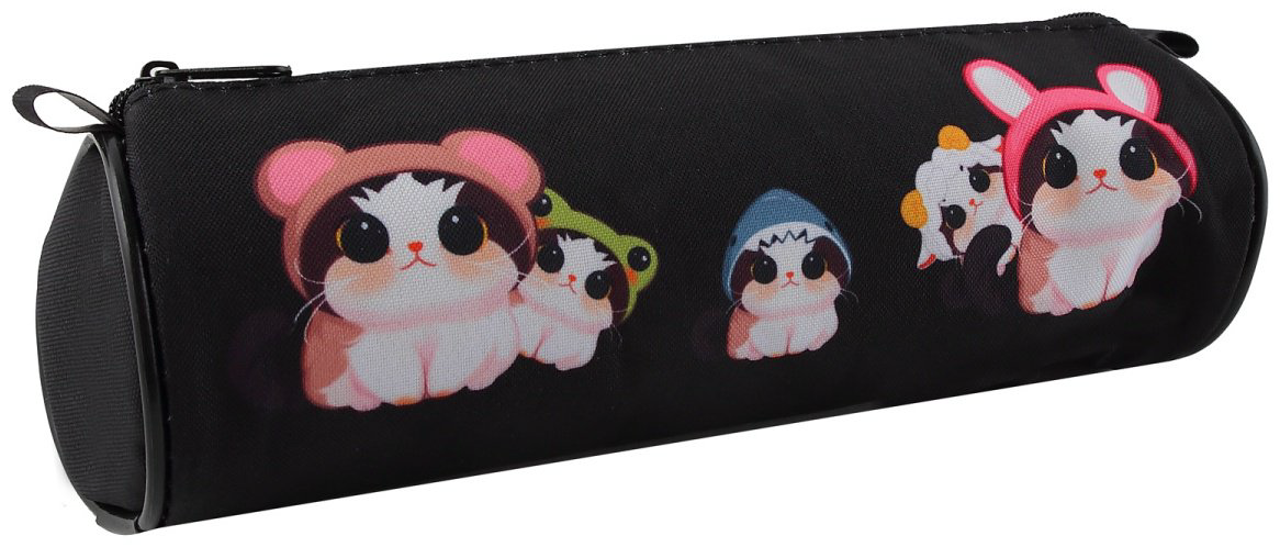 Пенал КОКОС Cat fun 250818, застежка молния, черный купить,NaN