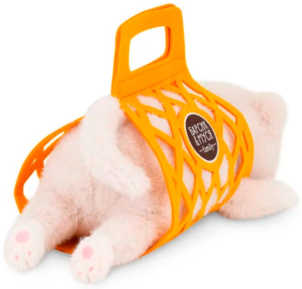 Мягкая игрушка Orange Кот Барсик в сумке молочный , 35 см