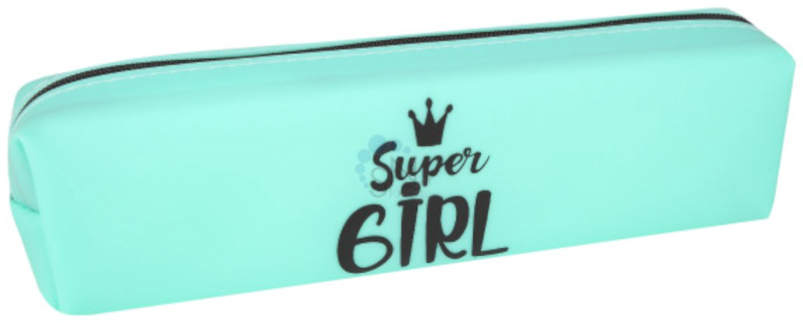 Пенал КОКОС Super girl 250392, застежка молния, зеленый купить,NaN