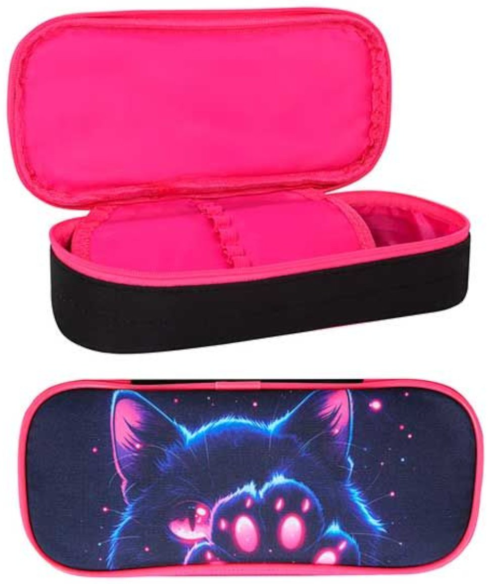 Пенал КОКОС Cosmo Cat 250835, застежка молния, черный купить,NaN