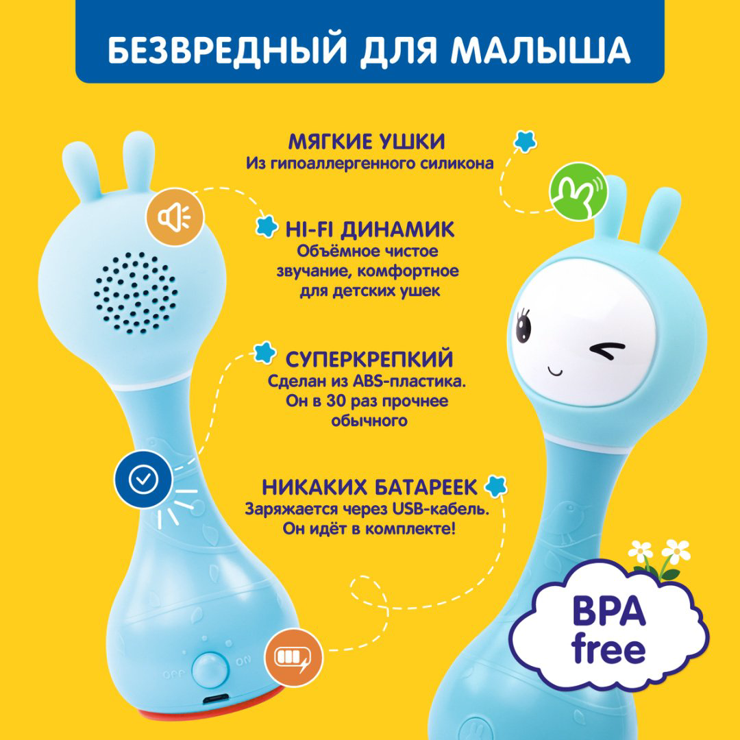 Интерактивная игрушка Alilo Умный зайка R1 Синий трактор купить,NaN