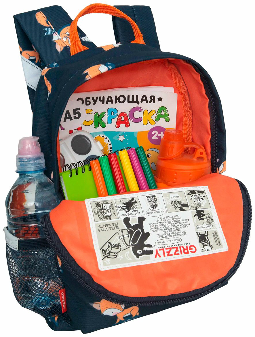 Рюкзак Grizzly полиэстер синий купить,NaN