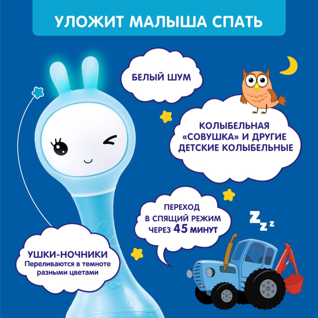 Интерактивная игрушка Alilo Умный зайка R1 Синий трактор купить,NaN