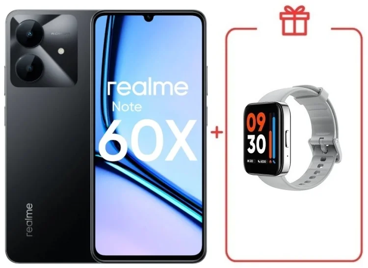 Смартфон Realme Note 60x 3/64GB Marble Black + подарок купить,NaN