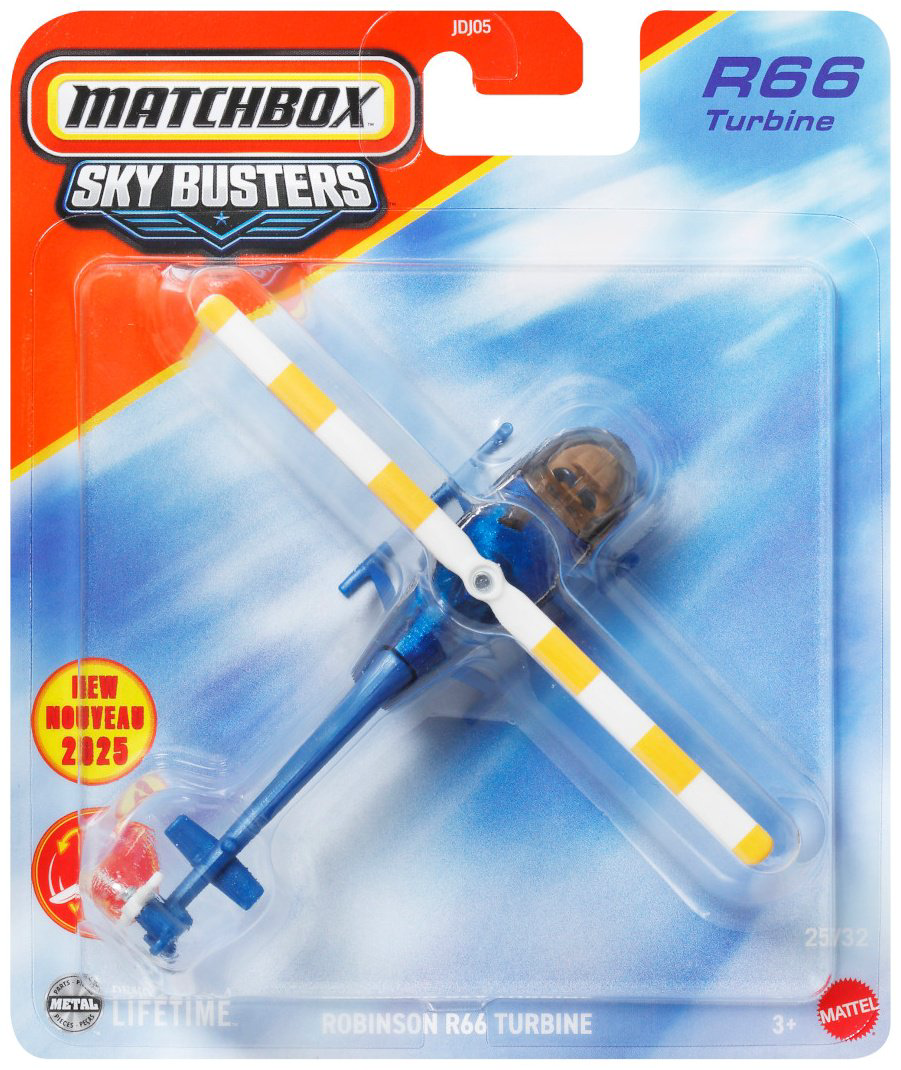 Вертолет Matchbox Robinson R66 Turbine синий купить,NaN