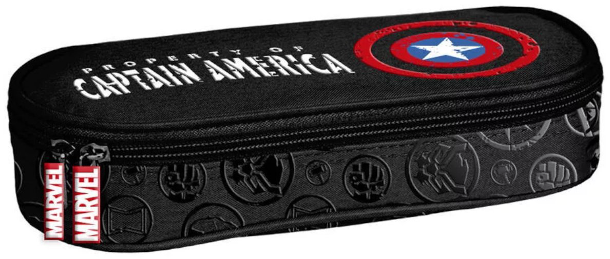 Пенал PASO CAPTAIN AMERICA AV25AV-013, застежка молния, черный купить,NaN