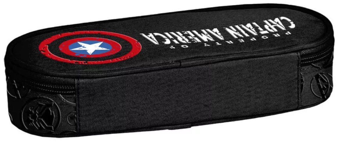 Пенал PASO CAPTAIN AMERICA AV25AV-013, застежка молния, черный купить,NaN