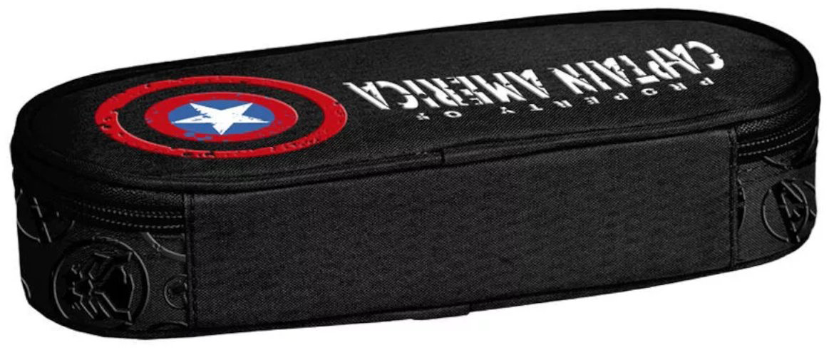 Пенал PASO CAPTAIN AMERICA AV25AV-013, застежка молния, черный купить,NaN