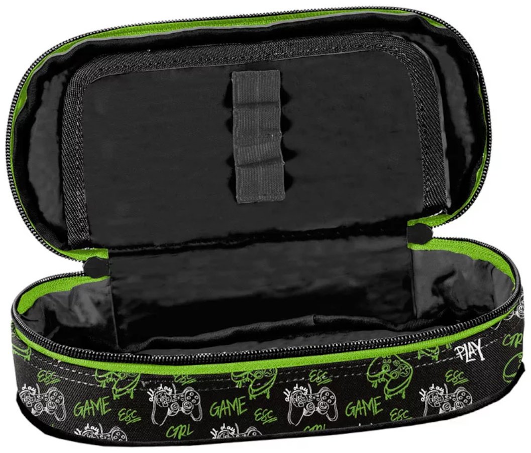 Пенал PASO GAME PP25GC-013, застежка молния, черный купить,0