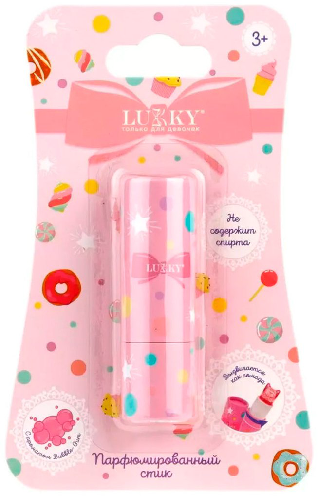 Lukky "Кошечка", розовый баббл гам парфюмированный стик 3+ купить,NaN