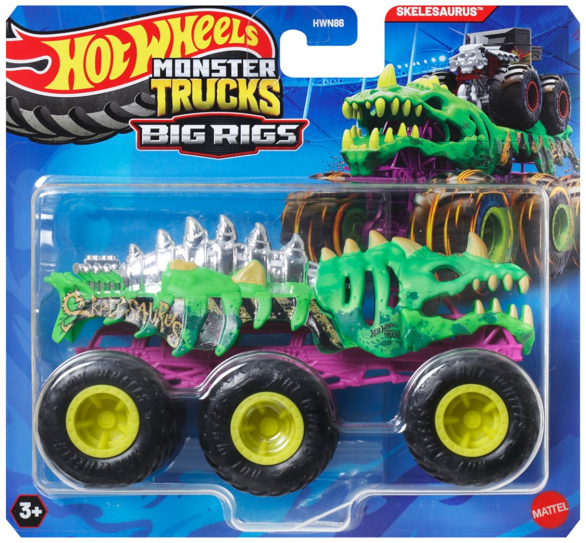Внедорожник Hot Wheels Big Rig - Skelesaurus зеленый купить,0