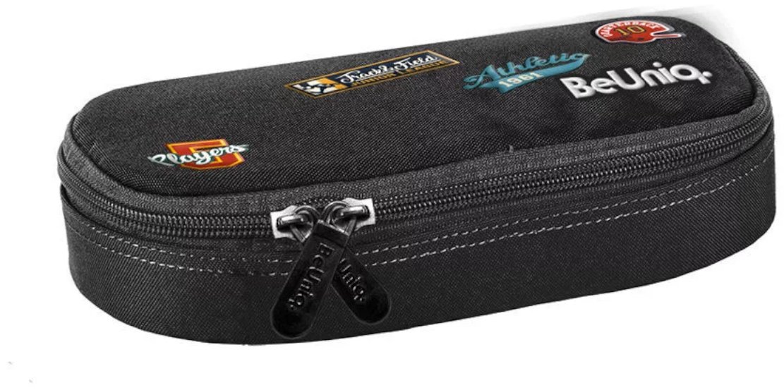 Пенал PASO Athletic BU25BL-013, застежка молния, черный