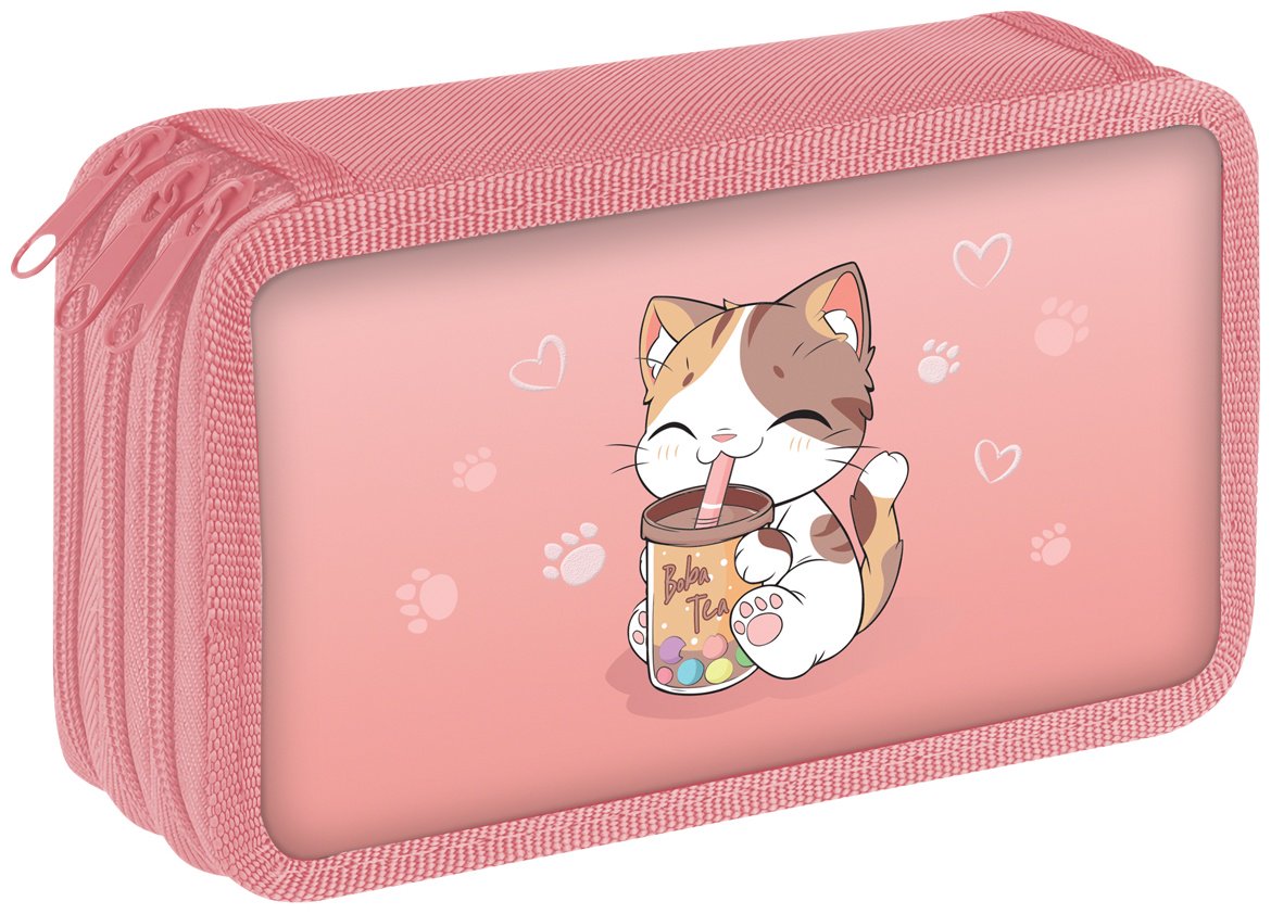 Пенал Art Space Kitty with a mug ПК12_П110001, застежка молния, розовый