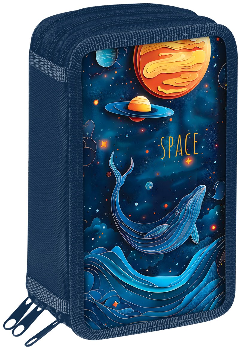 Пенал Art Space The Star Whale ПТ12_О110002, застежка молния, синий