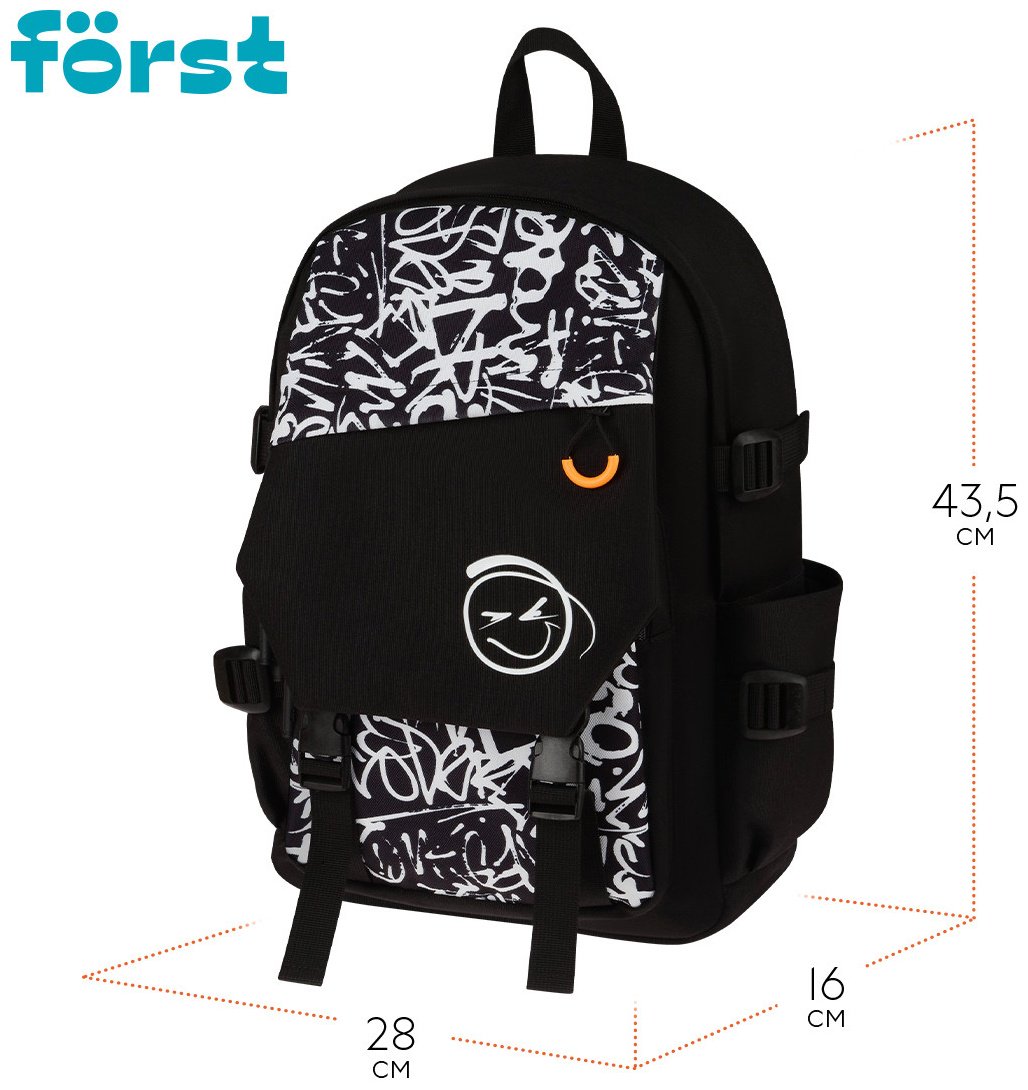 Рюкзак Forst полиэстер черный - ForteMarket Рюкзак Forst полиэстер черный купить,0