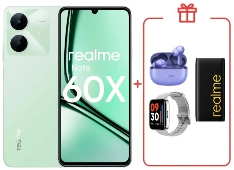 Смартфон Realme Note 60x 4/128GB Wilderness Green + подарок купить,NaN