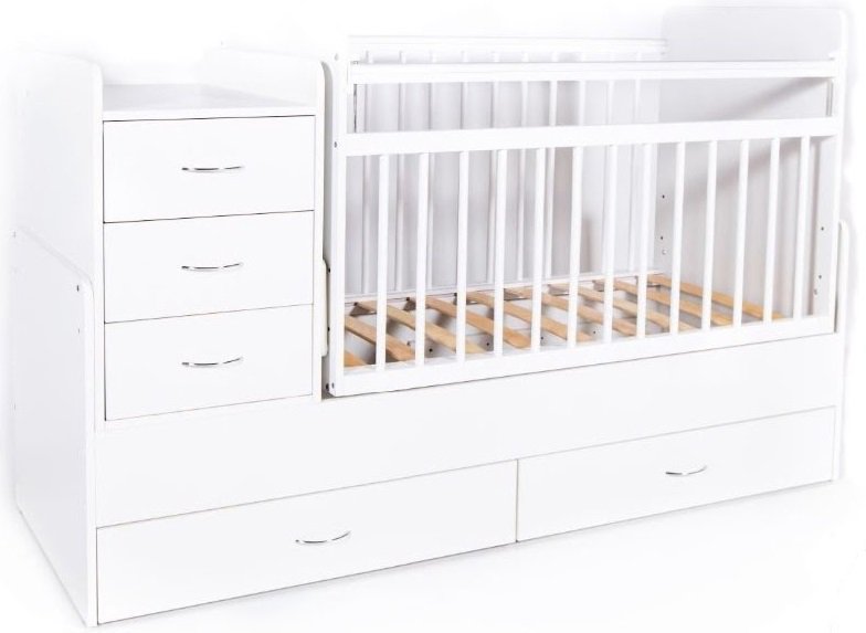 Кровать-трансформер детская Bambini M 01.10.01 25463 белая купить,NaN