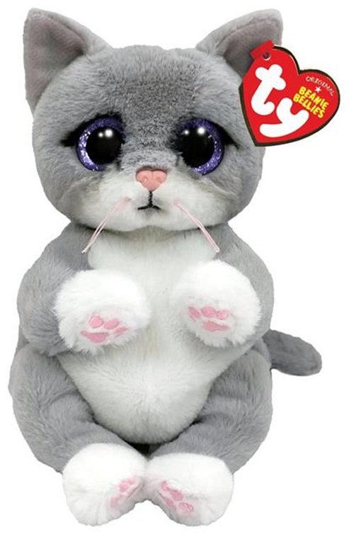 Мягкая игрушка TY серый котик, высота 15 см, серый купить,NaN