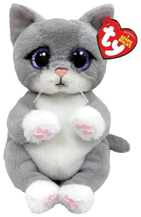 Мягкая игрушка TY серый котик, высота 15 см, серый купить,NaN
