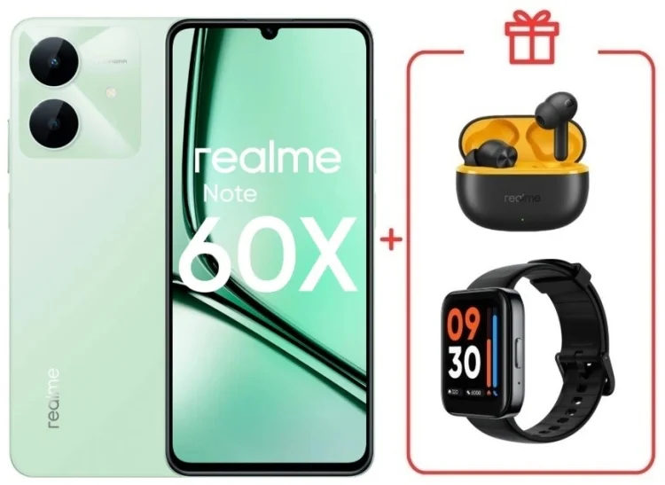 Смартфон Realme Note 60x 4/128GB Wilderness Green + подарок купить,NaN