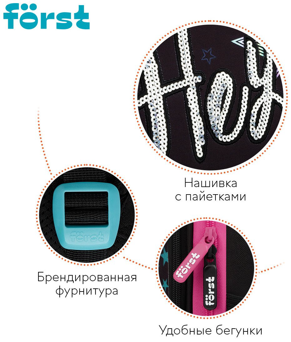 Рюкзак Forst полиэстер черный купить,NaN