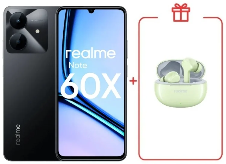 Смартфон Realme Note 60x 3/64GB Marble Black + подарок купить,NaN