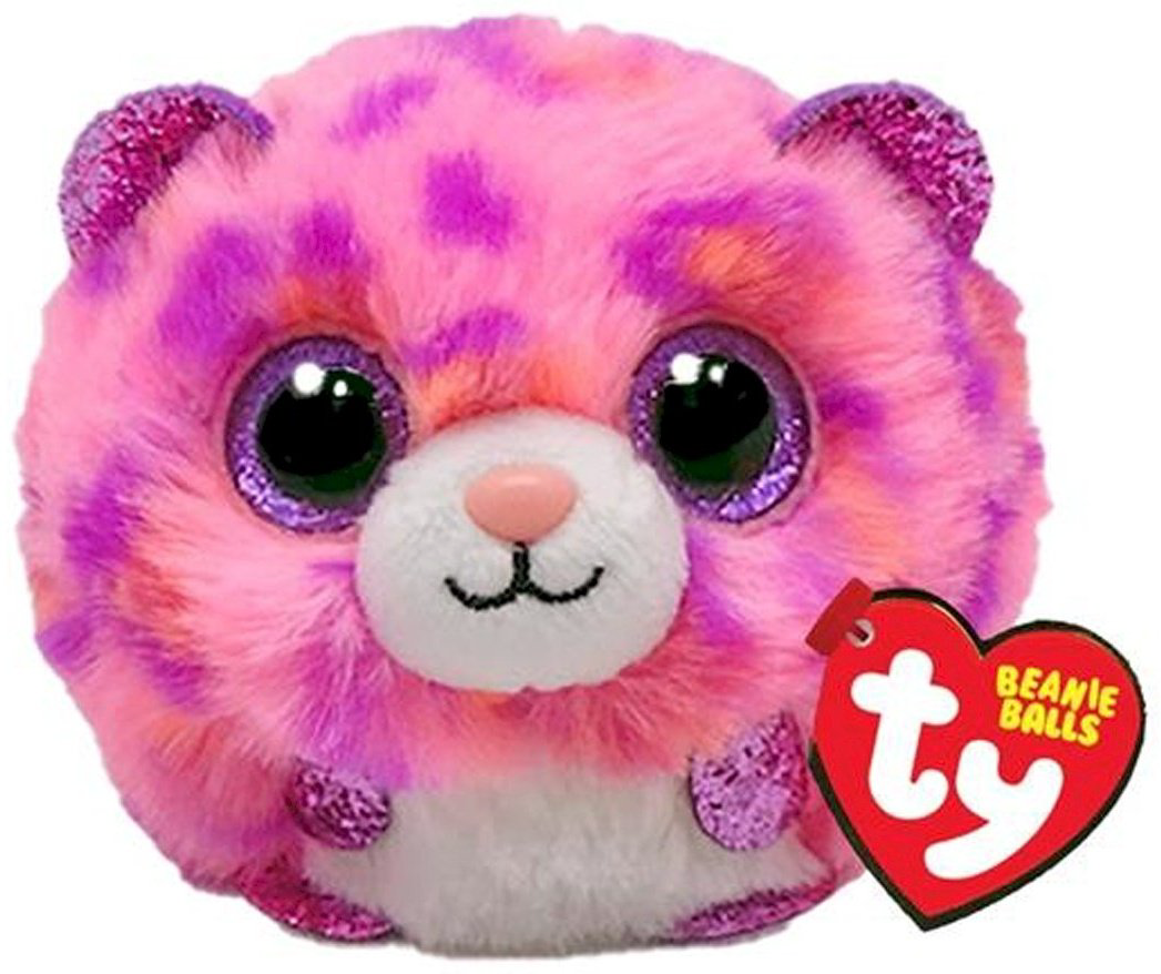 Мягкая игрушка TY PUFFIES розовый леопард-шарик, высота 10 см, розовый купить,NaN