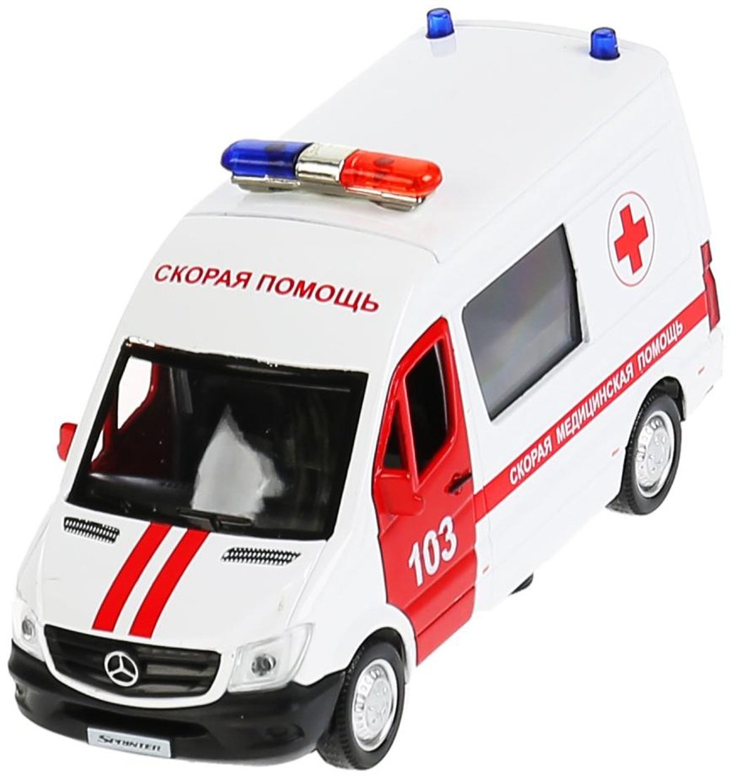 Технопарк Mercedes-Benz Sprinter Скорая SPRINTERVAN-14AMB-WH, металл, белый